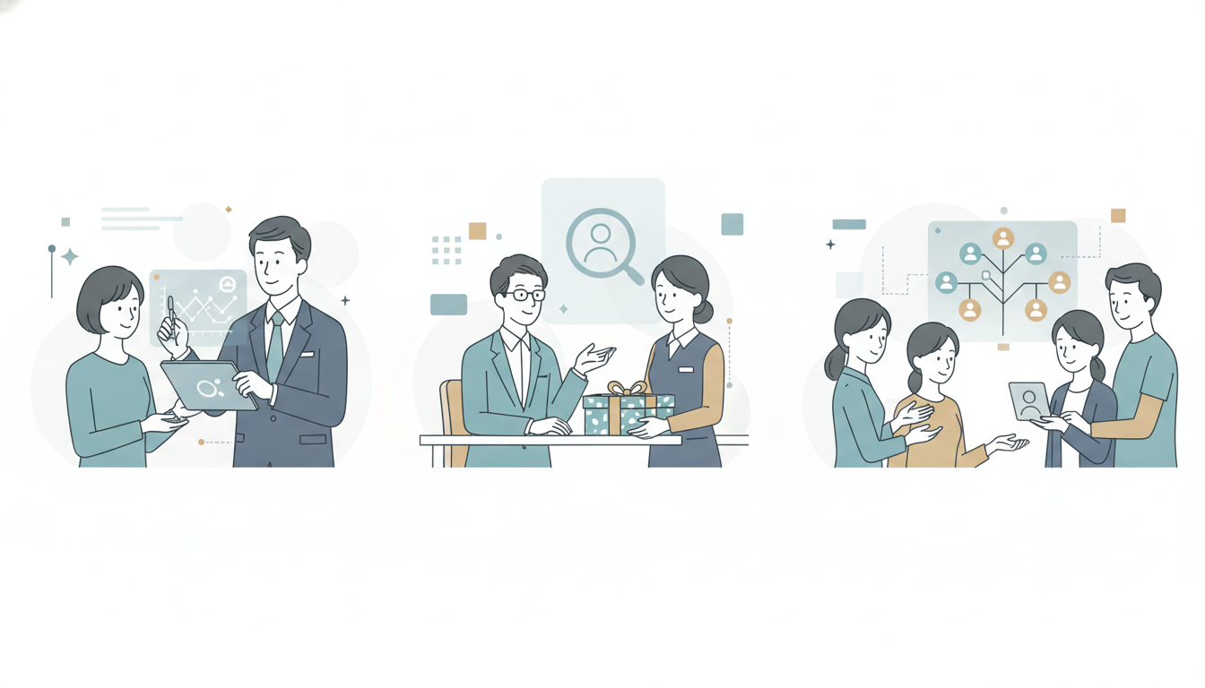 パーソナライズされたサービスを享受する顧客たち