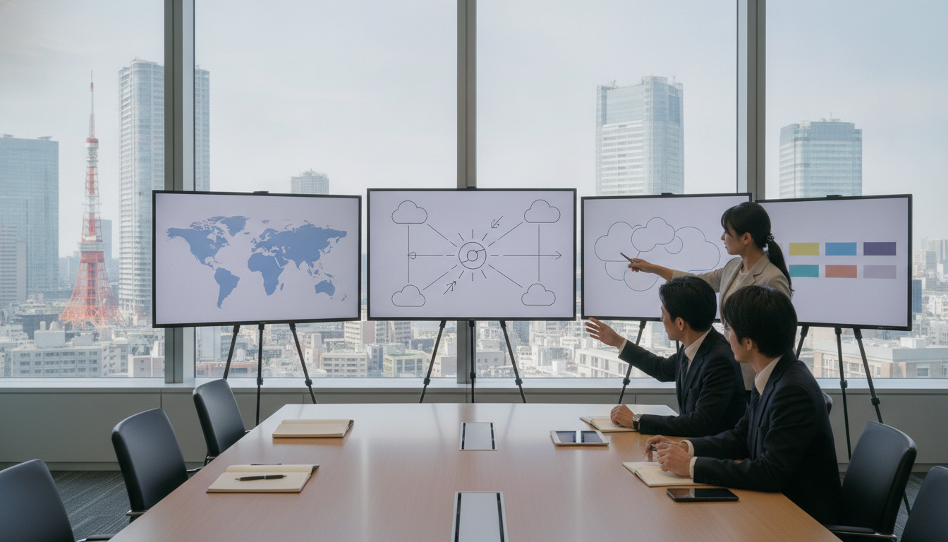 日本から多言語SEO戦略のイメージ図