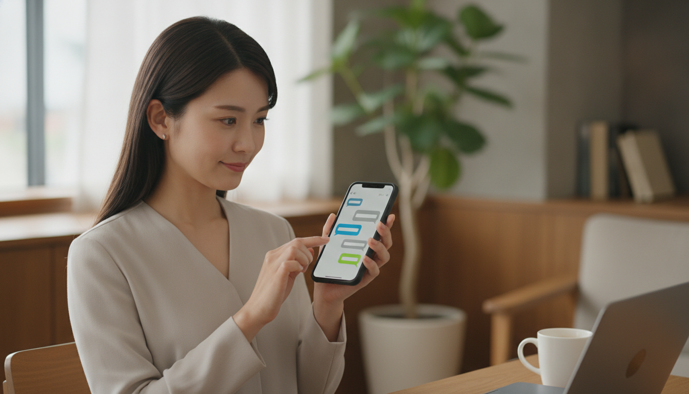 AIチャット型メールフォームで対話するユーザー